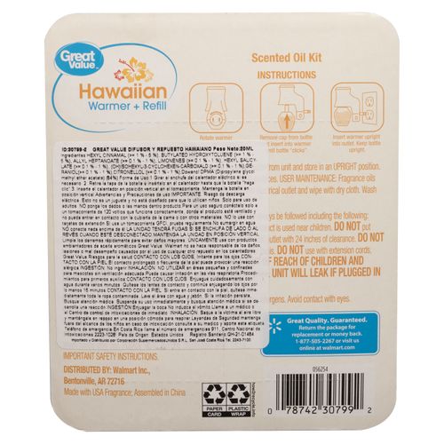 Difusor Great Value Y Repuesto Hawaiian - 20ml