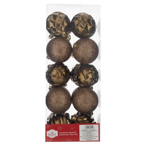 Adorno Esferas Bronce Para Arbol Set 20 Uds 60 Mm Modelo  Tg-Wmw22010B