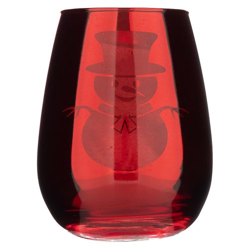Vaso De Vidrio Holiday Time Acabado Metalico 17oz
