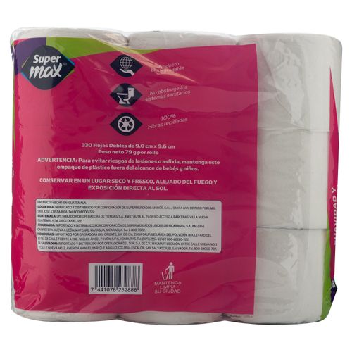 Papel Higienico Supermax 330H Doble 18R