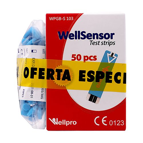 Wellsensor Tiras Reactivas 50 Unidades