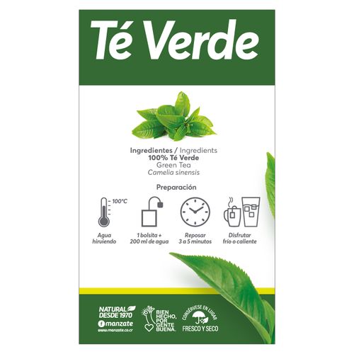 Te Verde  Manzate Caja 25 Unidades - 32. 5gr