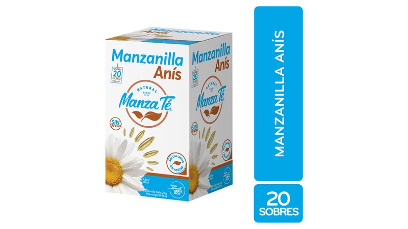 Te Manzanilla Con Anis Manzate Caja 20 Unidades - 26gr