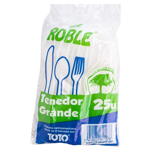 Tenedor Desechable El Roble Grande - 25Unidades