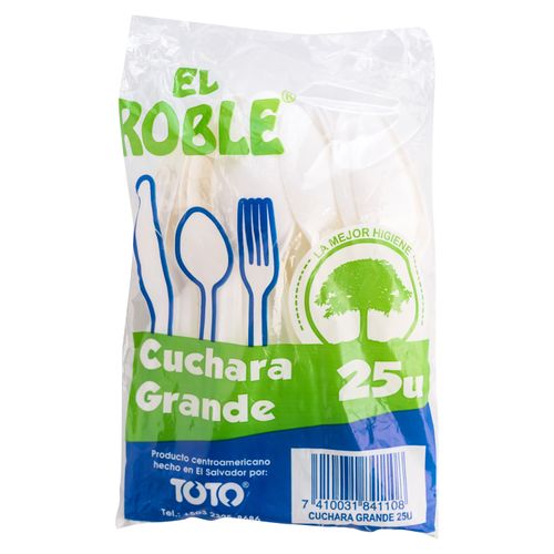 Cuchara Desechable El Roble Grande - 25Unidades