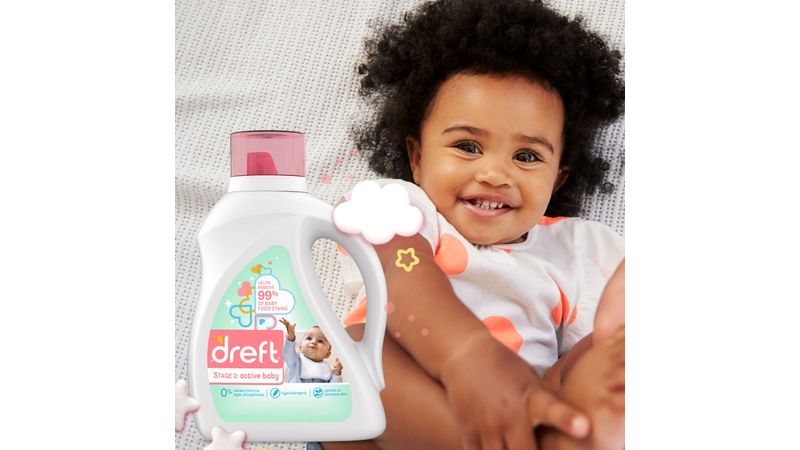 Detergente Líquido Dreft 2: Bebe Activo, 32 lavadas, oz