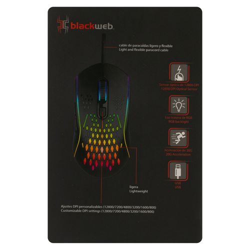 Mouse Pro Gaming Marca  Blackweb Rgb Para Pc