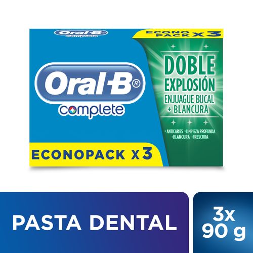 Crema Dental Oral-B Complete Menta Refrescante, 3x90gr