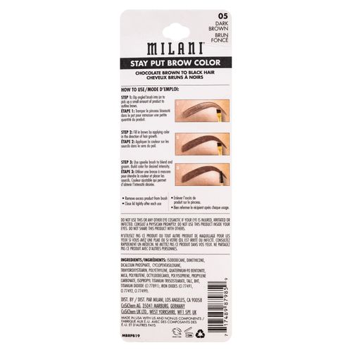 Delineador Milani Brow Color Stay Put 05 Dark Brown