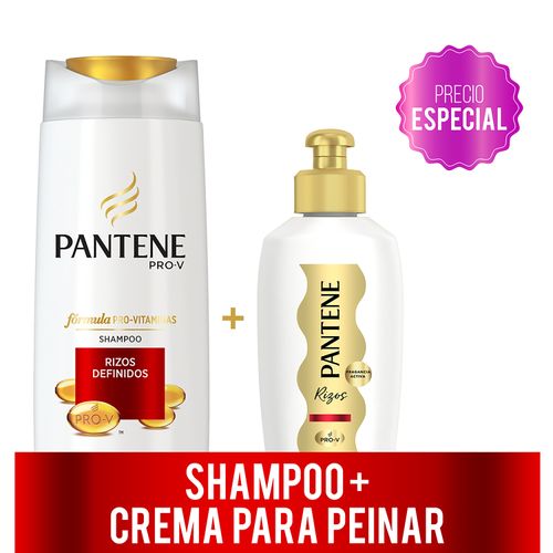 Pack Pantene Rizos Shampoo 400ml Y Acondicionador 160ml