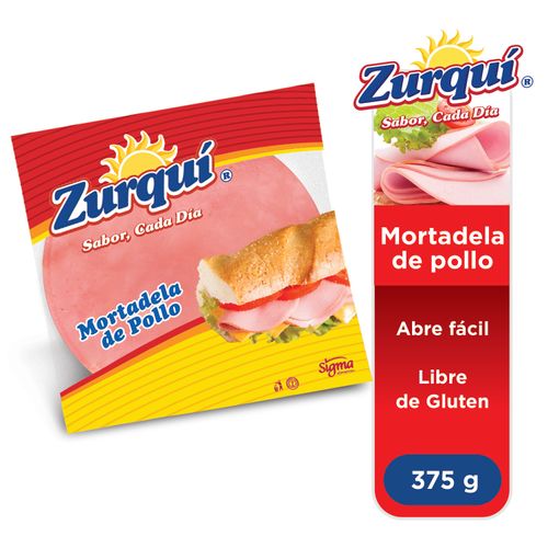 Mortadela De Pollo Zurquí, Libre De Glúten - 375g