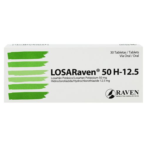 Losaraven Raven 50-H 30 Tabletas - 12.5mg  -Precio indicado por Unidad-
