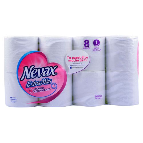 Papel Higiénico Nevax Extramás -  8 Rollos