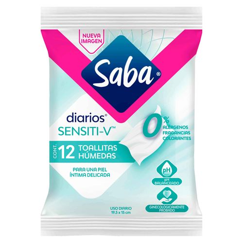 Toallitas húmedas Saba sensiti-v - 12 uds