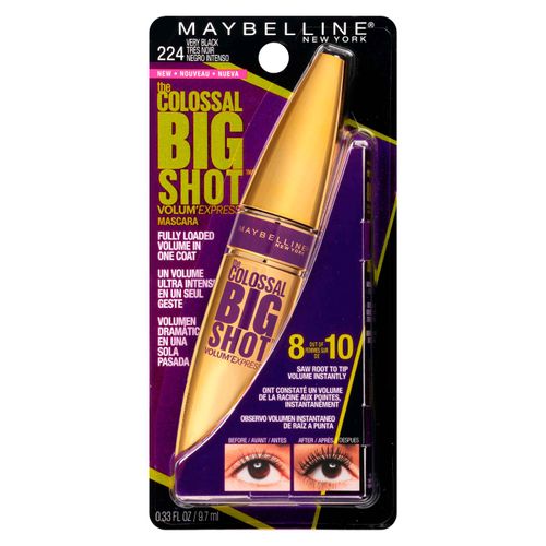 Máscara Para Pestañas Maybelline New York The Colossal Big Shot Volum' Express Negro Intenso 9.5 ml