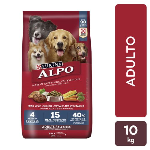 Alimento Perro Adulto marca Purina Alpo Adulto todos los tamaños -10kg