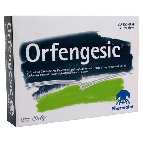 Orfengesíc Pharmalat - 20 Tabletas  -Precio indicado por Unidad-