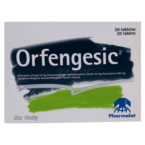 Orfengesíc Pharmalat - 20 Tabletas  -Precio indicado por Unidad-