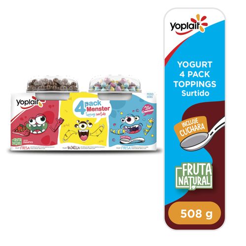 Yogurt topping Yoplait surtido 4 pack - 508 g