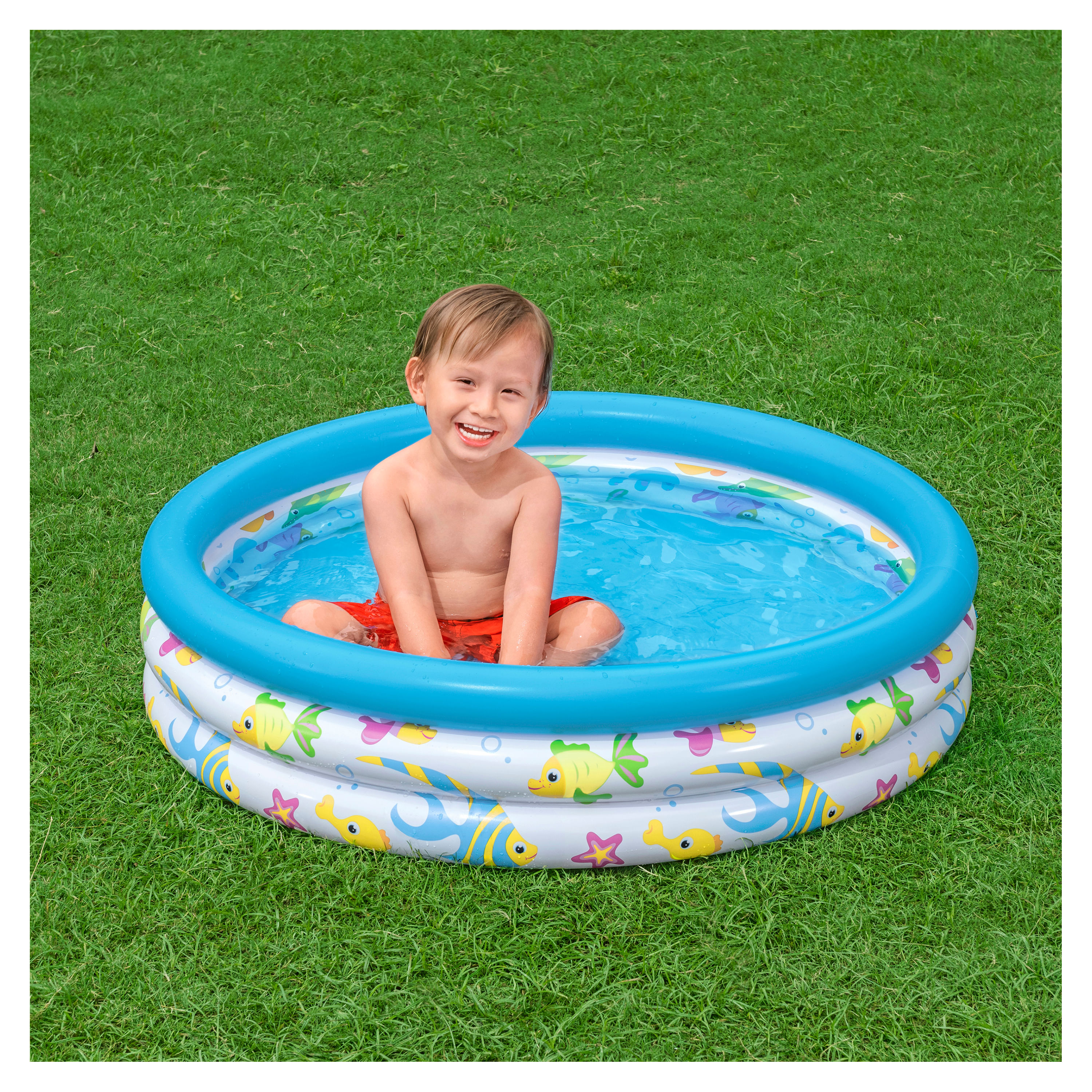 Smart Planet Piscina para bebés con toldo – Piscina infantil  amarillo/naranja – 1 anillo piscina – Suelo inflable – 85 x 54 cm – Piscina  infantil –