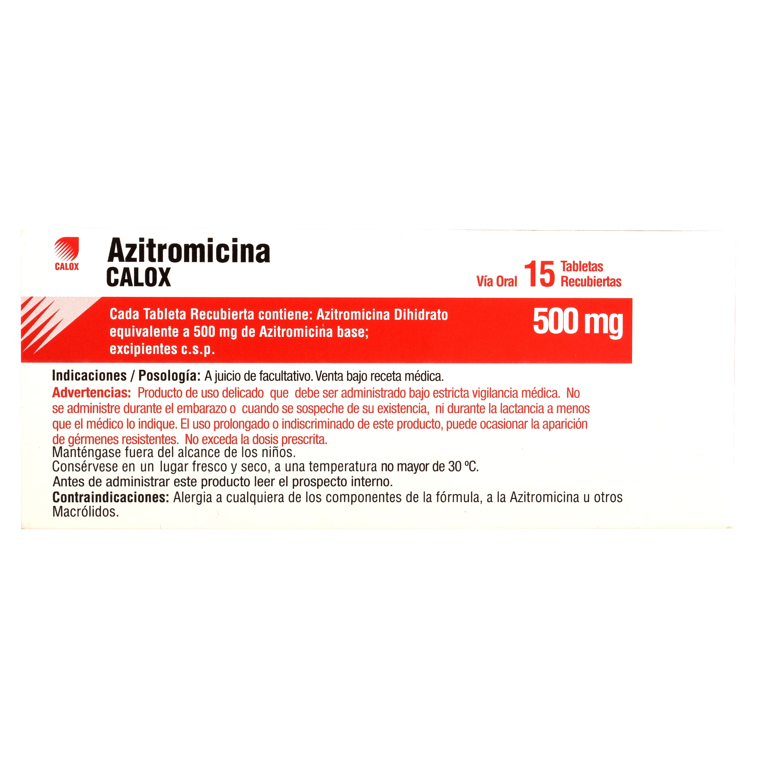 Comprar Azitromicina De Calox 500mg- 15 Tabletas | Walmart Nicaragua