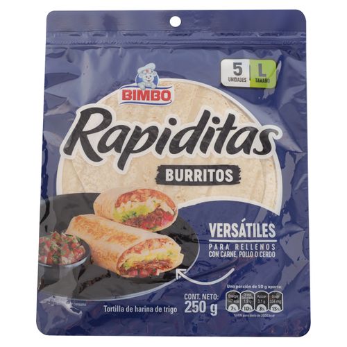 Tortilla Bimbo Trigo Burritos Clásicas 5 Unidades -  250gr