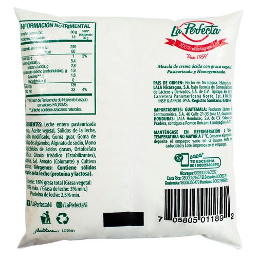 Crema Acida La Perfecta  Bolsa-420gr