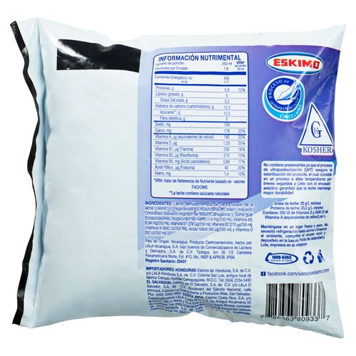 Leche Eskimo Ultrapasteurizado Fortificada Entera 3% Grasa - 450ml