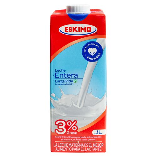 Leche Eskimo Ultrapasteurizada Entera 3% Grasa - 1 Litro