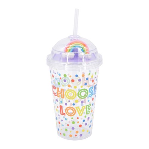 Vaso Plástico Mainstays Con Tapa - 600ml