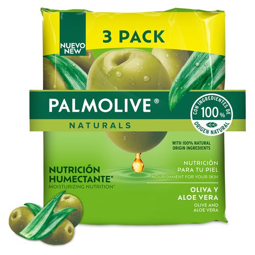 Jabon Corporal Palmolive Naturals Sensación Humectante Oliva y Aloe 100 g 3 Pack