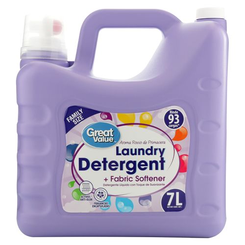 Detergente liquido Great Value para ropa con toque de suavizante -7000ml