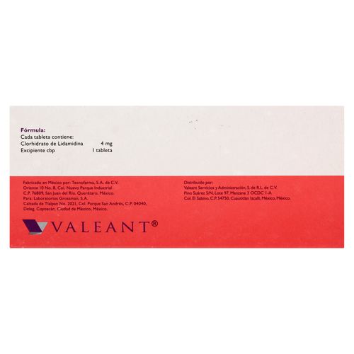 Supra 4 Mg Valeant Pharmaceutical 30 Tabletas  -Precio indicado por Unidad-