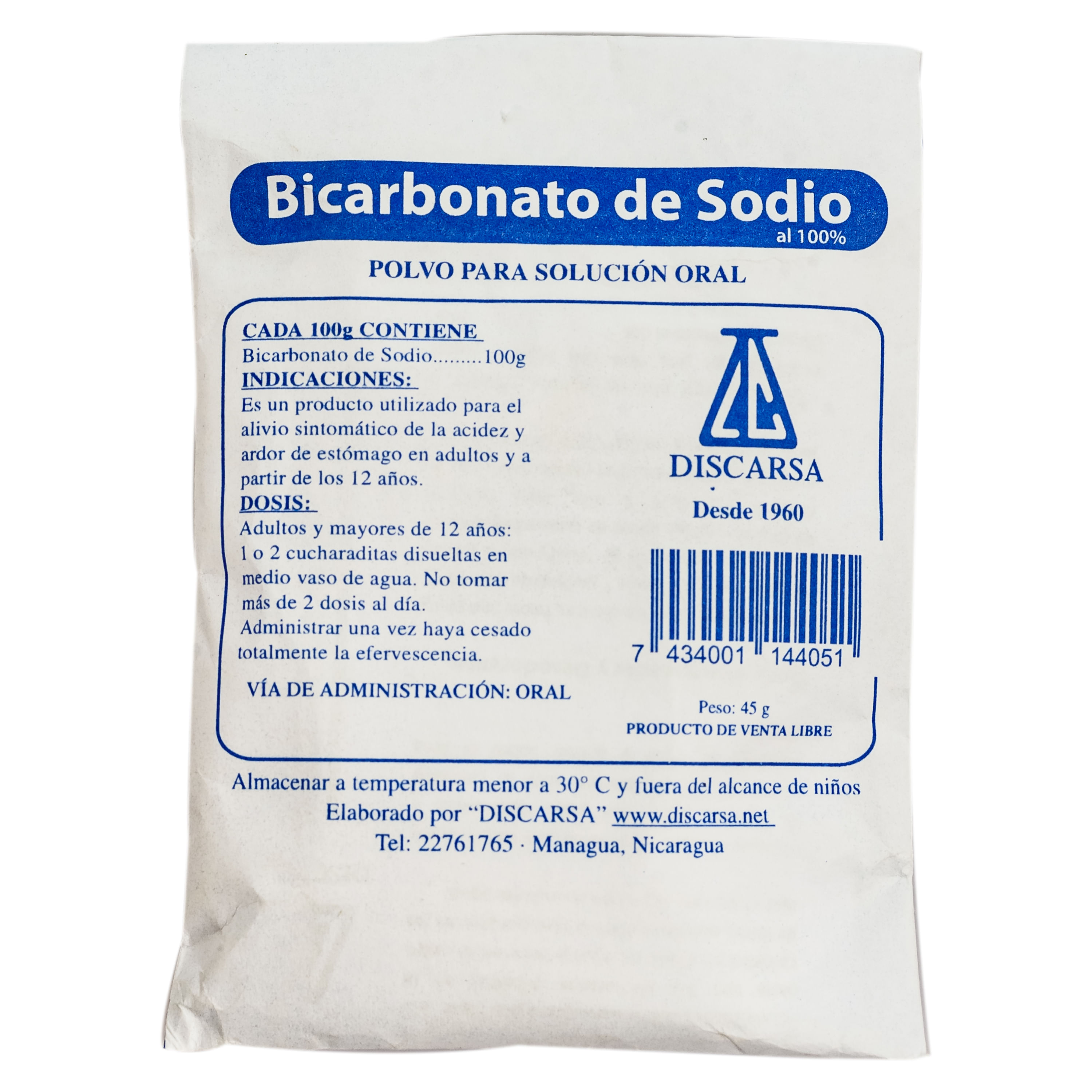 Bicarbonato De Sodio Discarsa Paquete