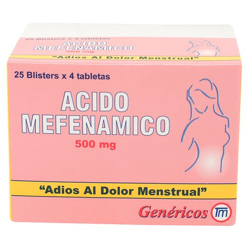 Acido Mefenamic Teramed 100 Tabletas - 500mg  -Precio indicado por Unidad-