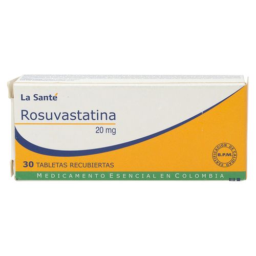 Rosuvastatina La Sante 20 Mg X 30 Tabletas  -Precio indicado por Unidad-