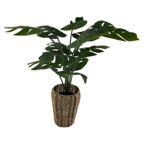 Porta Candela Mainstays Mimbre Beige Y Negro 16cm