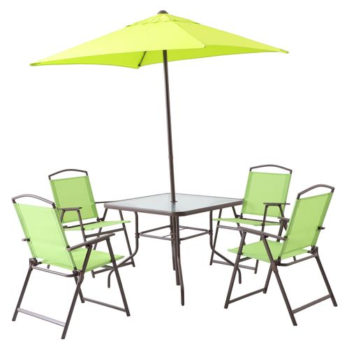 Juego Plegable De Acero Con Sombrilla Verde Mainstays 6pcs