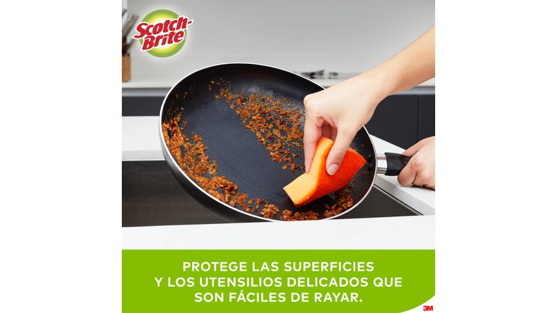 Scotch-Brite® Esponja para fregar sin rayar delicada, 3 unidades