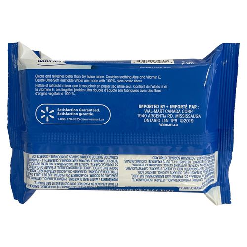 Toallas Desechables Flushables Húmedas Marca Great Value, Hipoalergénica Con Aloe - 96Uds