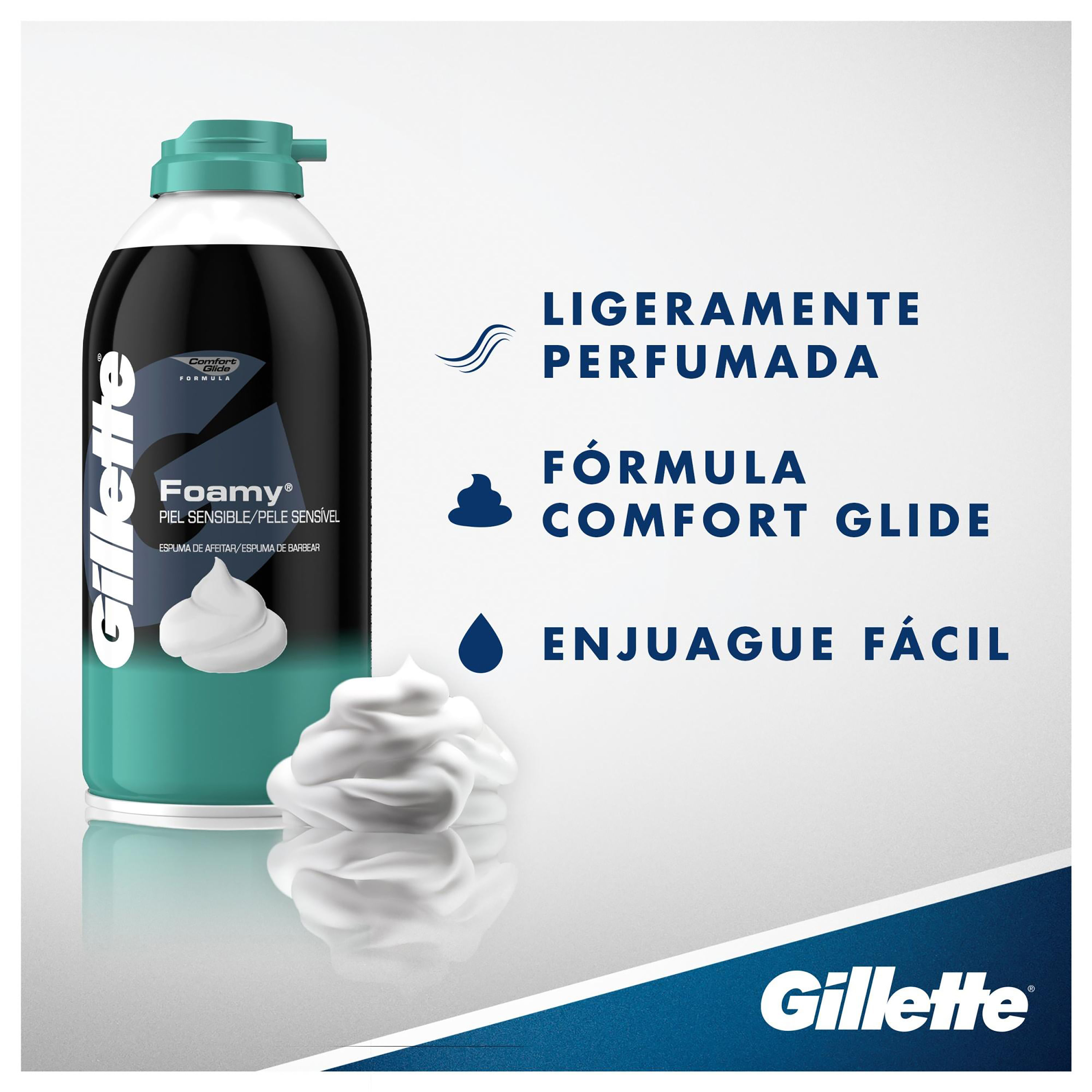  Gillette Comfort Glide Espuma de afeitado regular para hombre,  espuma de afeitar, 11 onzas : Belleza y Cuidado Personal