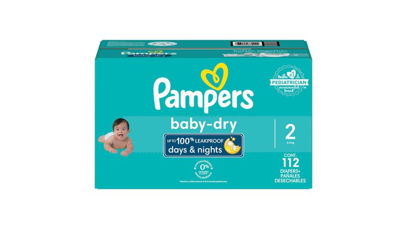 Comprar Pañales Pampers Baby-Dry Talla 2, 5-8kg 112Uds Walmart