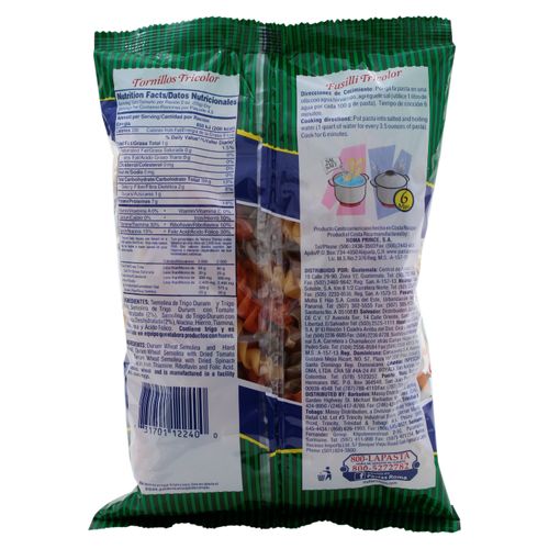 Pasta Roma tornillos tricolor - 250 g