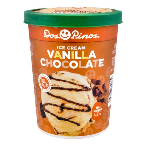 Helado Dos Pinos Vainilla Chocolate, Con Veta De Chocolate - 499g