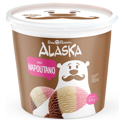 Helado Dos Pinos alaska sabor napolitano - 972 g