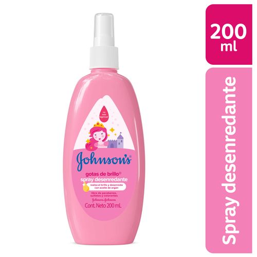 Spray Desenredante Infantil marca Johnson's Gotas de Brillo -200 ml