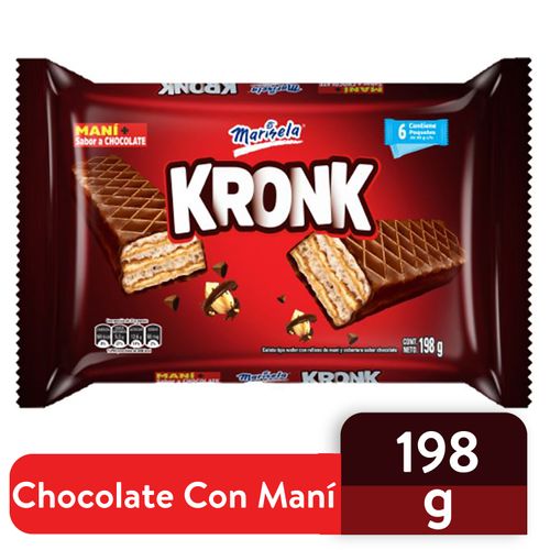 Galleta Kronk marca Marinela de Chocolate con Maní  -198g