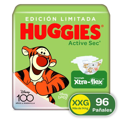 Pañales Marca Huggies Active Sec Etapa 5/XXG Xtra-Flex, Más De 14kg, Edición Limitada Disney - 96Uds