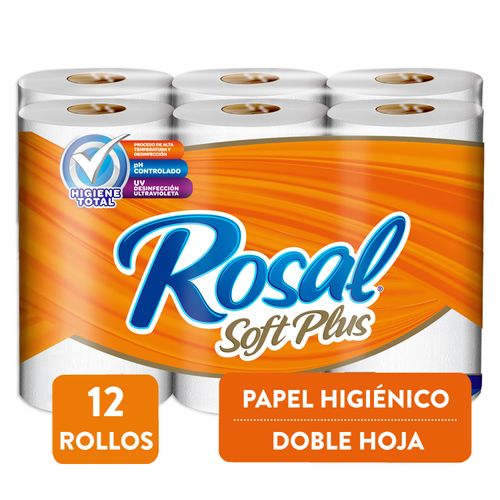 Papel Higiénico Rosal Naranja, Doble Hoja - 12Rollos