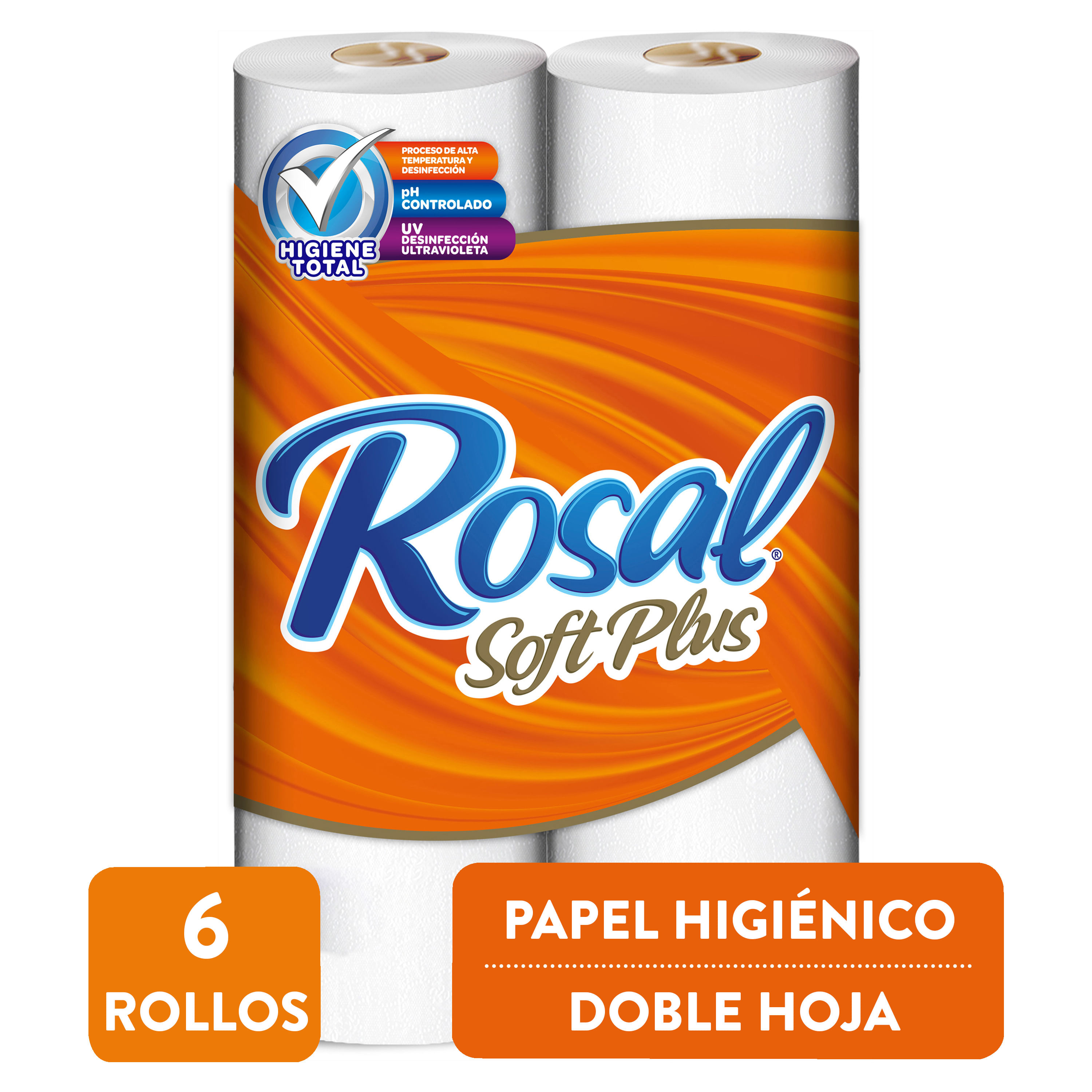 Basics Papel higiénico de 2 capas, 6 rollos (1 paquete de 6),  equivalente a 25 rollos regulares